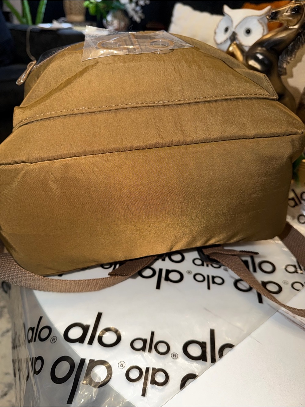 ALO Yoga Brown Backpack with Black Front Pocket - Picture 10 of 12